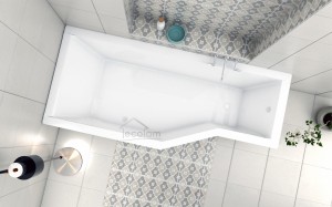 Badewanne Raumspar 170x75 cm links Integra Eckwanne