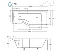 Badewanne Raumspar 150x75 cm rechts Integra Eckwanne (id: 548)