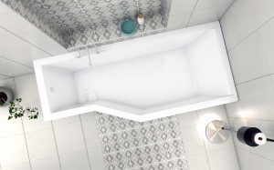 Badewanne Raumspar 170x75 cm rechts Integra Eckwanne