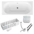 Badewanne Rechteck Vitae 150x75 cm + Kopfkissen Sole (id: 1670) Wannenträger