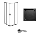 SET Duschkabine Zarya 90x90 + Duschwanne Duschtasse Brausewanne Oscar Viereck (id: 2160)