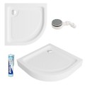 Duschwanne Duschtasse 90x90 x 5 x 15 cm Ben-2 R55 Viertelkreis Antirutschoberfläche + Siphon (id: 2159)