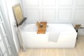 Badewanne Rechteck Vitae 150x75 cm + Ablage Bambus (id: 1086)