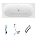 Badewanne Rechteck Vitae 160x75 cm + Ablage Bambus (id: 1087) ohne Verkleidung