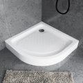 Duschwanne Duschtasse 90x90 x 5 x 15 cm Ben-2 R55 Viertelkreis Antirutschoberfläche + Siphon (id: 2159)