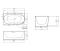 halb freistehende Badewanne 150x75 cm links Denaya Eckbadewanne Wandbadewanne (id: 2162)