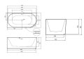 halb freistehende Badewanne 170x78 cm links Denaya Eckbadewanne Wandbadewanne (id: 2163)