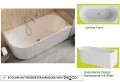halb freistehende Badewanne 150x75 cm rechts Denaya Eckbadewanne Wandbadewanne (id: 2165)