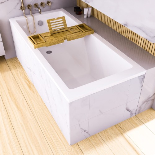 Badewanne Acrylwanne Rechteck Tami 190x90 cm + Ablage Bambus (id: 1653)