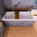 Badewanne Acrylwanne Rechteck Tami 190x90 cm + Ablage Bambus (id: 1653)