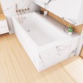Badewanne Acrylwanne Rechteck Tami 190x90 cm + Ablage Bambus (id: 1653)