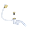 ABLAUFGARNITUR FÜR BADEWANNE SIPHON golden Click Clack Pop up Ø 52 MM gold Länge 57 cm (id: 2175)