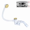 ABLAUFGARNITUR FÜR BADEWANNE SIPHON golden Click Clack Pop up Ø 52 MM gold Länge 57 cm (id: 2175)