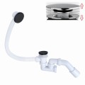 ABLAUFGARNITUR FÜR BADEWANNE SIPHON schwarz Click Clack Pop up Ø 52 MM black Länge 57 cm (id: 2176)