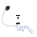 ABLAUFGARNITUR FÜR BADEWANNE SIPHON schwarz Click Clack Pop up Ø 52 MM black Länge 57 cm (id: 2176)