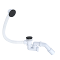 ABLAUFGARNITUR FÜR BADEWANNE SIPHON schwarz Click Clack Pop up Ø 52 MM black Länge 57 cm (id: 2176)