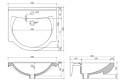 hängendes Waschbecken Rio 55 cm Keramik (id: 2178)