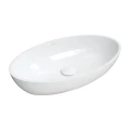 Aufsatzwaschbecken oval 60 x 35 cm Waschschale weiß Siena (id: 2179)