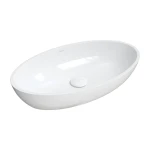 Aufsatzwaschbecken oval 60 x 35 cm Waschschale weiß Siena