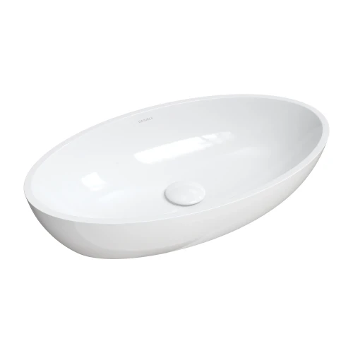 Aufsatzwaschbecken oval 60 x 35 cm Waschschale weiß Siena (id: 2179)