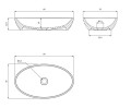 Aufsatzwaschbecken oval 60 x 35 cm Waschschale weiß Siena (id: 2179)