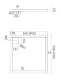 Duschwanne Duschtasse Viereck 80x80 cm Omega + Siphon (id: 2180)
