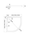 Duschwanne Duschtasse Viertelkreis R55 Omega 80x80 cm + Siphon (id: 2183)