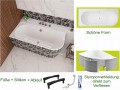 Badewanne Eckwanne 170x75 cm Oceana Side links für Zwei + Ablauf (id: 2032) Styroporverkleidung