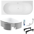 Badewanne Eckwanne 170x75 cm Oceana Side links für Zwei + Ablauf (id: 2032)