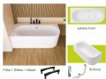 Badewanne Eckwanne 170x75 cm Oceana Side links für Zwei + Ablauf (id: 2032)