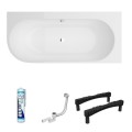 Badewanne Eckwanne 170x75 cm Oceana Side rechts für Zwei + Ablauf (id: 2033) ohne Verkleidung