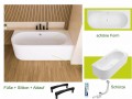 Badewanne Eckwanne 170x75 cm Oceana Side rechts für Zwei + Ablauf (id: 2033)