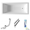 Badewanne Acrylwanne Rechteck Tami Antirutsch 180x80 cm + Antirutschoberfläche (id: 2188) ohne Verkleidung