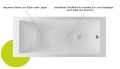 Badewanne Acrylwanne Tami Antirutsch 180x80 cm Rechteck + Antirutschoberfläche (id: 2188)