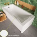 Badewanne Rechteck Tami 140x70 cm Antirutsch Acrylwanne + Siphon Viega (id: 2189)