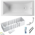 Badewanne Rechteck Tami 140x70 cm Antirutsch Acrylwanne + Siphon Viega (id: 2189) Wannenträger
