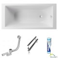 Badewanne Rechteck Tami 140x70 cm Antirutsch Acrylwanne + Siphon Viega (id: 2189) ohne Verkleidung