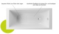 Badewanne Rechteck Tami 150x70 cm Antirutsch Acrylwanne + Siphon Viega (id: 2191)