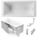 Badewanne Rechteck Tami 150x70 cm Antirutsch Acrylwanne + Siphon Viega (id: 2191)Styroporverkleidung