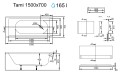 Badewanne Rechteck Tami 150x70 cm Antirutsch Acrylwanne + Siphon Viega (id: 2191)