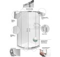 Duschkabine Dusche strukturiertes Glas 80x80 cm R55 165 cm Modern Echtglas (id: 2196)