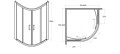 Duschkabine Dusche strukturiertes Glas 80x80 cm R55 165 cm Modern Echtglas (id: 2196)