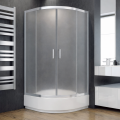 Duschkabine Dusche strukturiertes Glas 80x80 cm R55 165 cm Modern Echtglas (id: 2196)