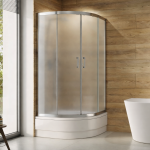 Duschkabine 90x90 cm 165 cm strukturiertes Glas Modern Dusche R55 Echtglas