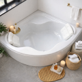Badewanne Eckbadewanne Selma 140x140 cm Kopfkissen Sole + Siphon Viega (id: 1635)