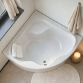 Badewanne Selma 150x150 cm + Kopfkissen Sole Eckbadewanne + Siphon Viega (id: 1636)
