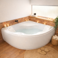 Badewanne Eckbadewanne Selma 140x140 cm Kopfkissen Mare + Siphon Viega (id: 1633)