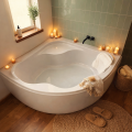 Badewanne Eckbadewanne Selma 140x140 cm Kopfkissen Mare + Siphon Viega (id: 1633)