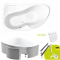 Badewanne Wela 160x100 cm links Kopfkissen Sole Eckbadewanne + Ablaufgarnitur Viega (id: 2199) Styroporverkleidung