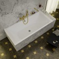 große Badewanne Tami 200x90 cm Kissen Sole Acrylwanne Rechteck (id: 2204)